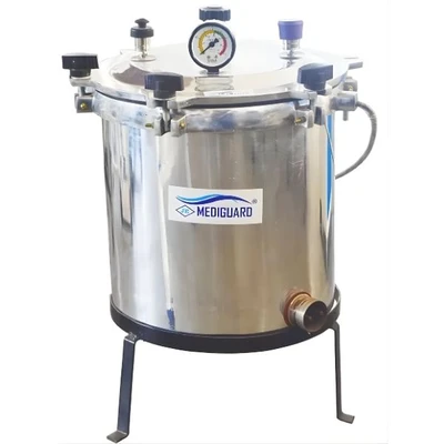 Mediguard Six Wing Nut Electrical Autoclave - 21L (12"x12")  with Dressing Drums (11"x9")